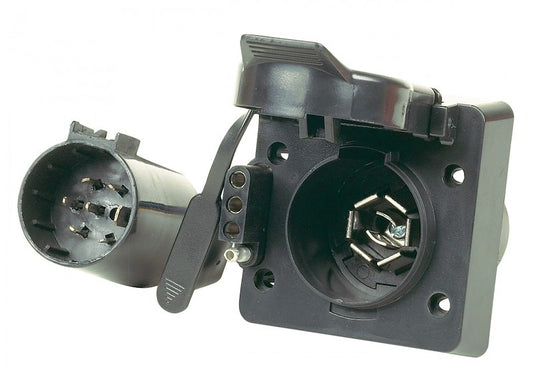 Trailer Wiring Connector; OEM Series; 4-Way Flat And 7 RV; With Dust Cover/ Cable Ties And Grease Packet; Single