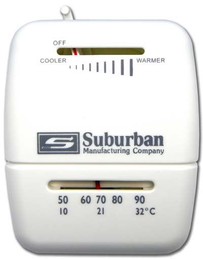 Shop Wall Thermostat; Single Stage; For Heat Control; Mechanical Readout; White Case