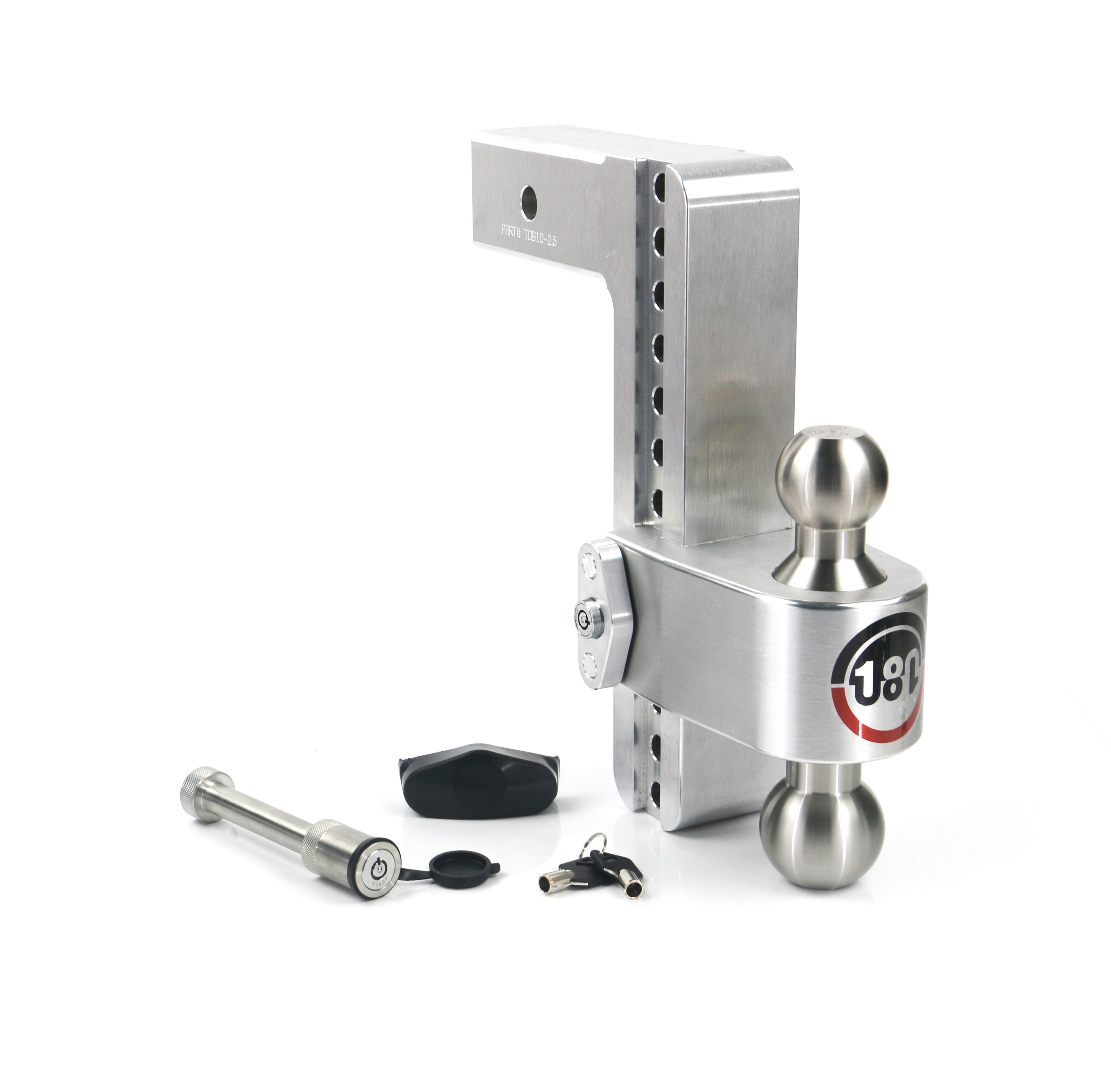 Weigh Safe 180 Hitch Stainless Steel Drop Hitch with 10-Inch Drop and 2.5-Inch Shank