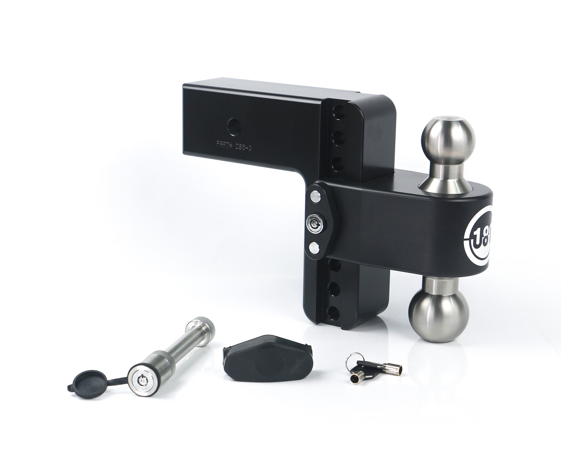 Weigh Safe 180 Hitch SS 6-Inch Drop Hitch with 3-Inch Shank and Keyed Alike Lock - Cerakoted Black Aluminum and Stainless Steel