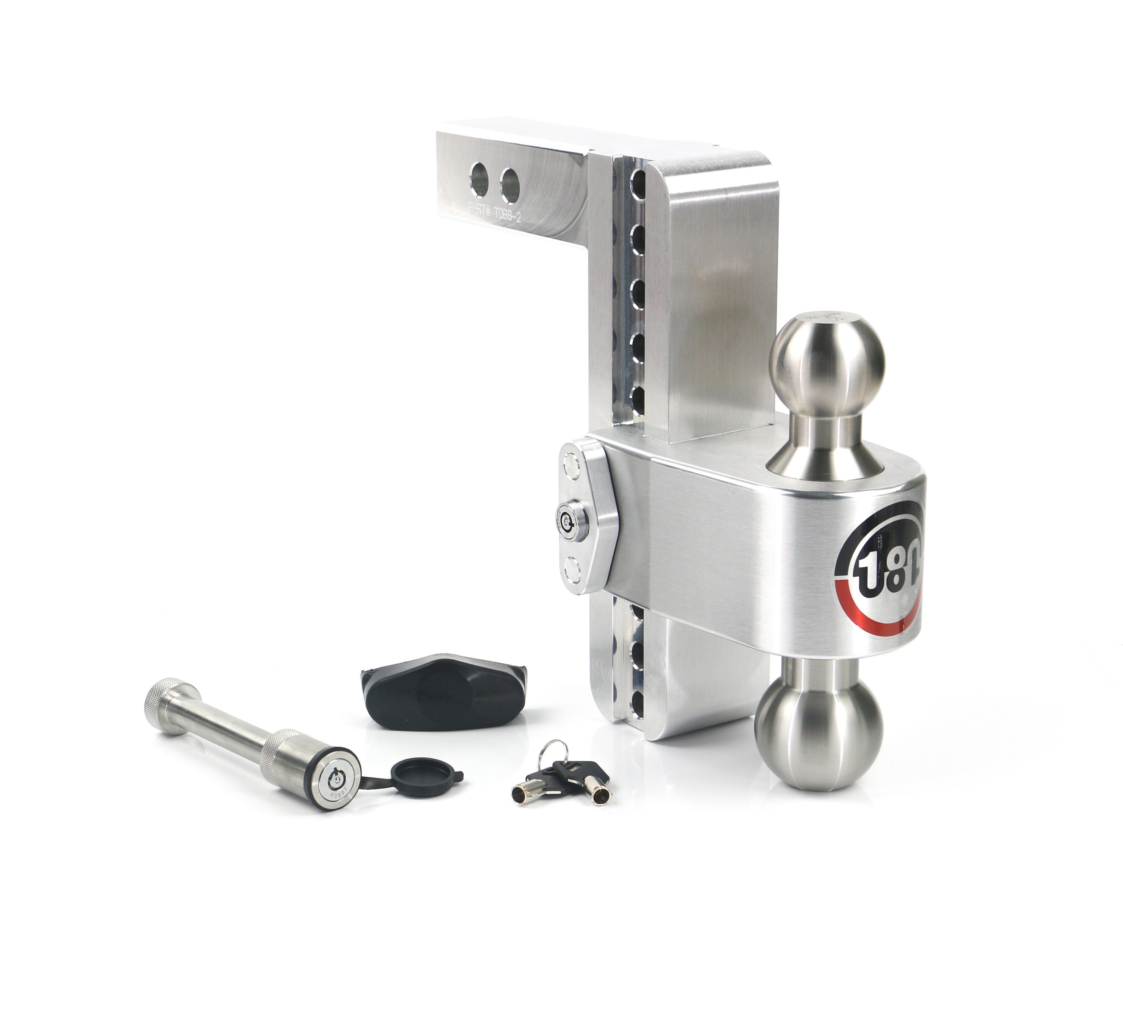 Weigh Safe 180 Hitch Stainless Steel Drop Hitch with 8 Inch Drop and 2-Inch Shank