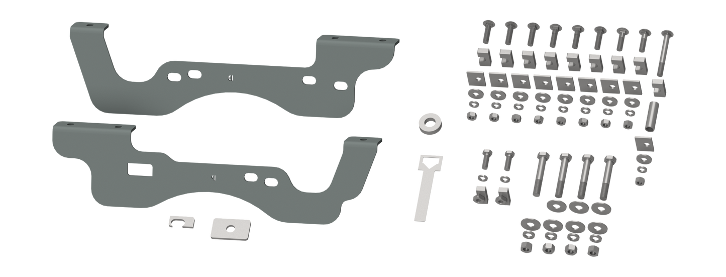 RVR2406 CUSTOM INSTALLATION KIT FOR UNIVERSAL MOUNTING RAILS FOR SOME FORD TRUCKS