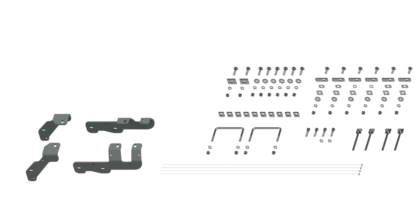 RVR2604 CUSTOM INSTALLATION KIT FOR UNIVERSAL MOUNTING RAILS FOR SOME RAM TRUCKS