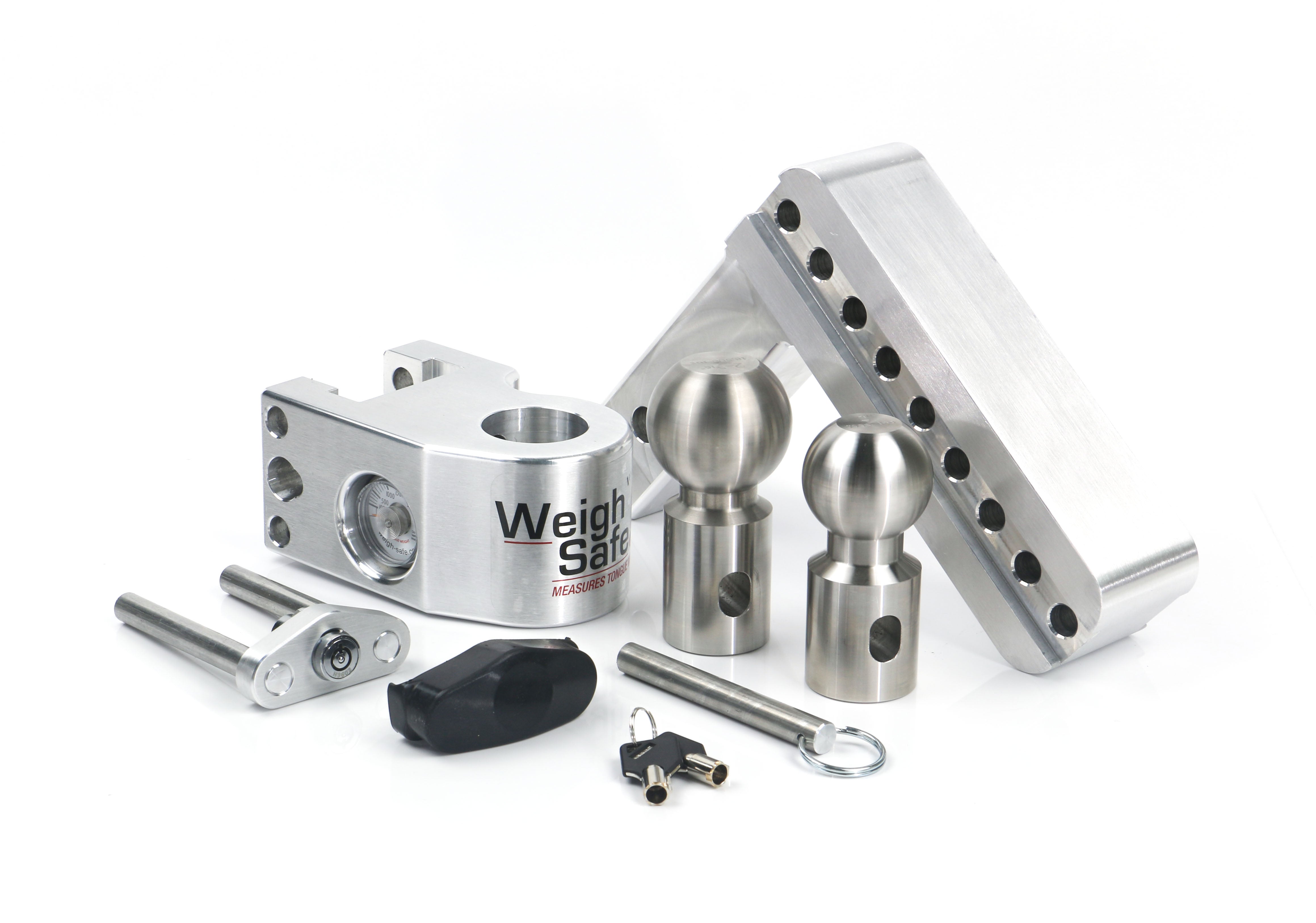 Weigh Safe 6-Inch Drop Hitch with 2-Inch Shank – Adjustable Aluminum Ball Mount for Safe Towing