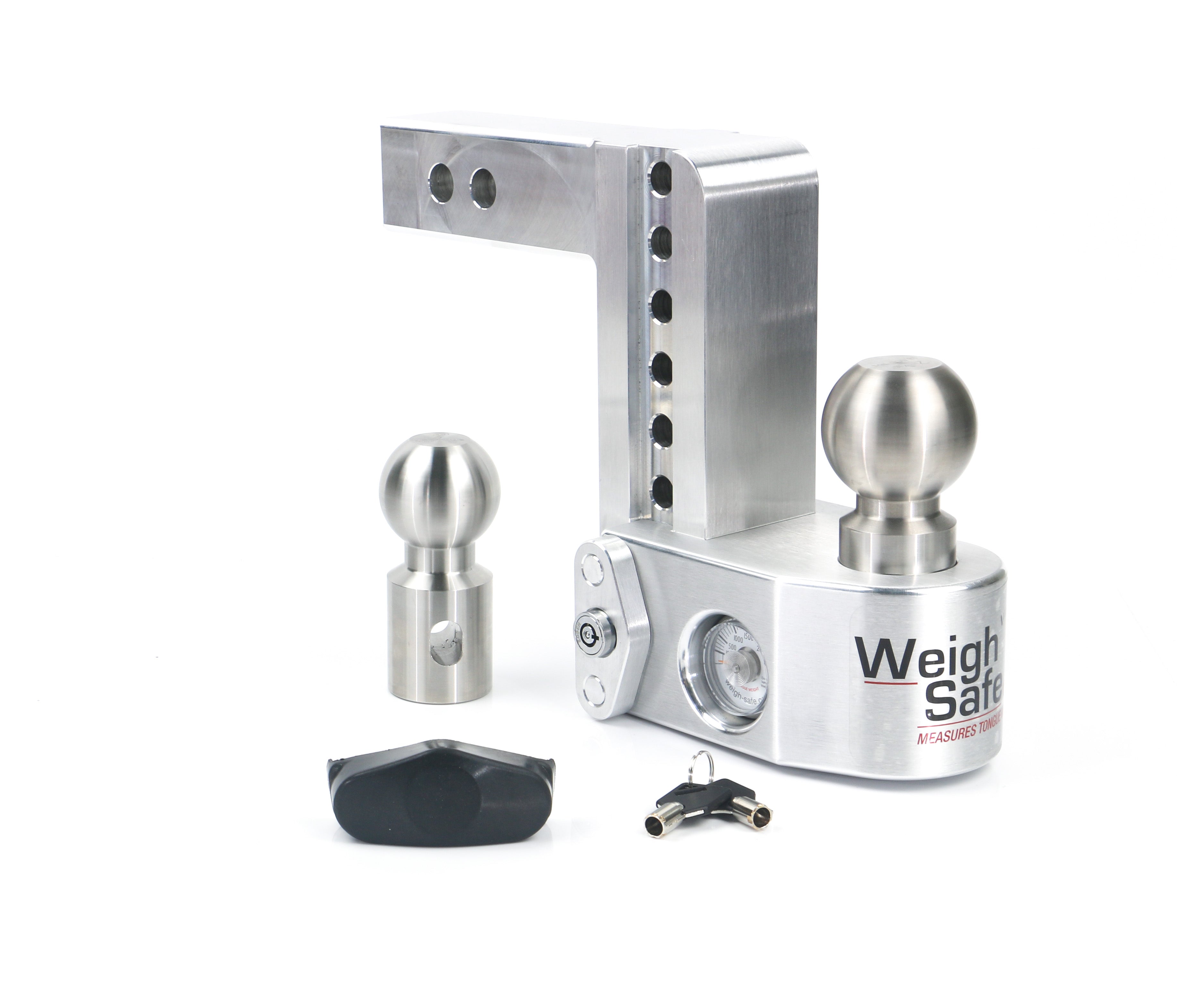Weigh Safe 6-Inch Drop Hitch with 2-Inch Shank – Adjustable Aluminum Ball Mount for Safe Towing