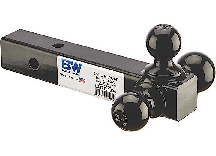 B & W Trailer Hitches Black Heavy Duty Triple Tow Triball Ball Mount BMTT31004 - Imex RV And Auto Parts