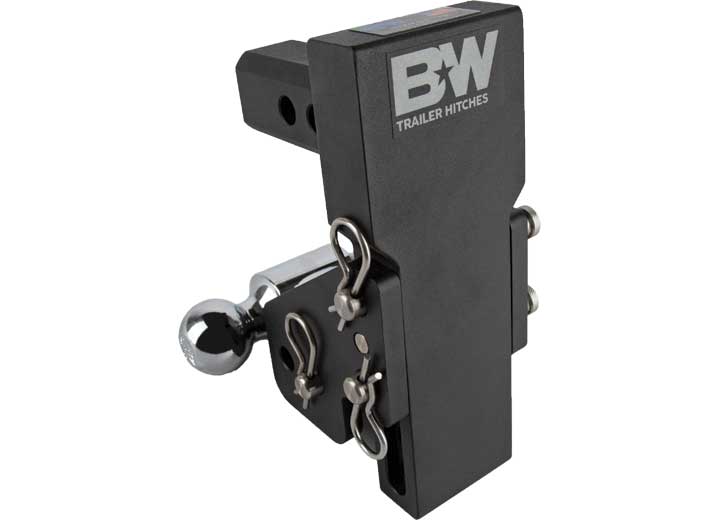 B & W Trailer Hitches Black Tow & Stow 2-In Shank with 5-In Drop and 6-In Rise, 2-In & 2-5/16-In Dual Ball Adjustable Mount - Imex RV And Auto Parts