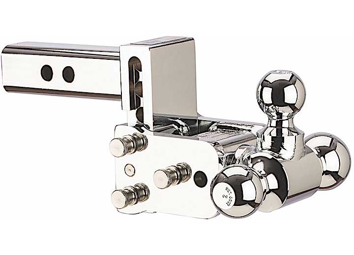 B & W Trailer Hitches Chrome Tow & Stow 6-Inch Model with 3-Inch Drop and 3.5-Inch Rise, Triball - Imex RV And Auto Parts