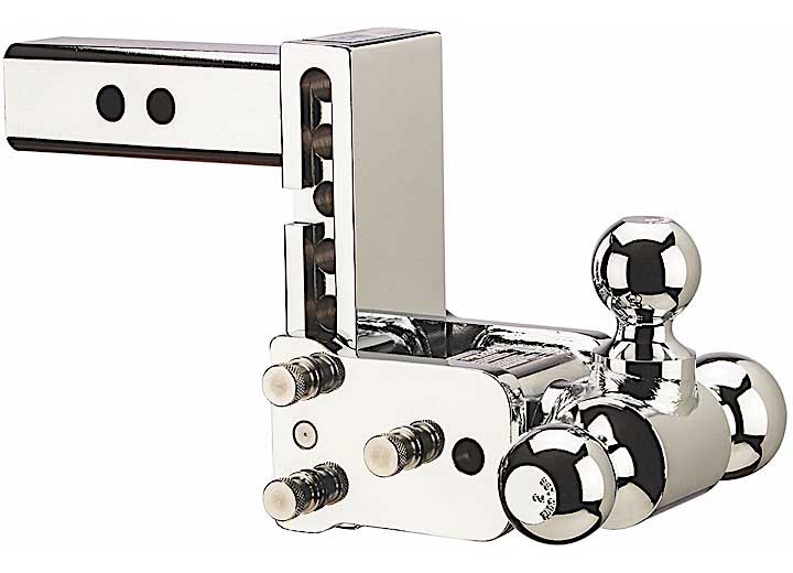 B & W Trailer Hitches Chrome Tow & Stow 8-In Model with 5-In Drop and 5.5-In Rise Triball (Part TS10048C) - Imex RV And Auto Parts