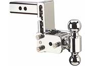 B & W Trailer Hitches Chrome Tow & Stow 8-inch Model with 5-inch Drop and 5.5-inch Rise, Includes 2 & 2 5/16-Inch Balls - Imex RV And Auto Parts
