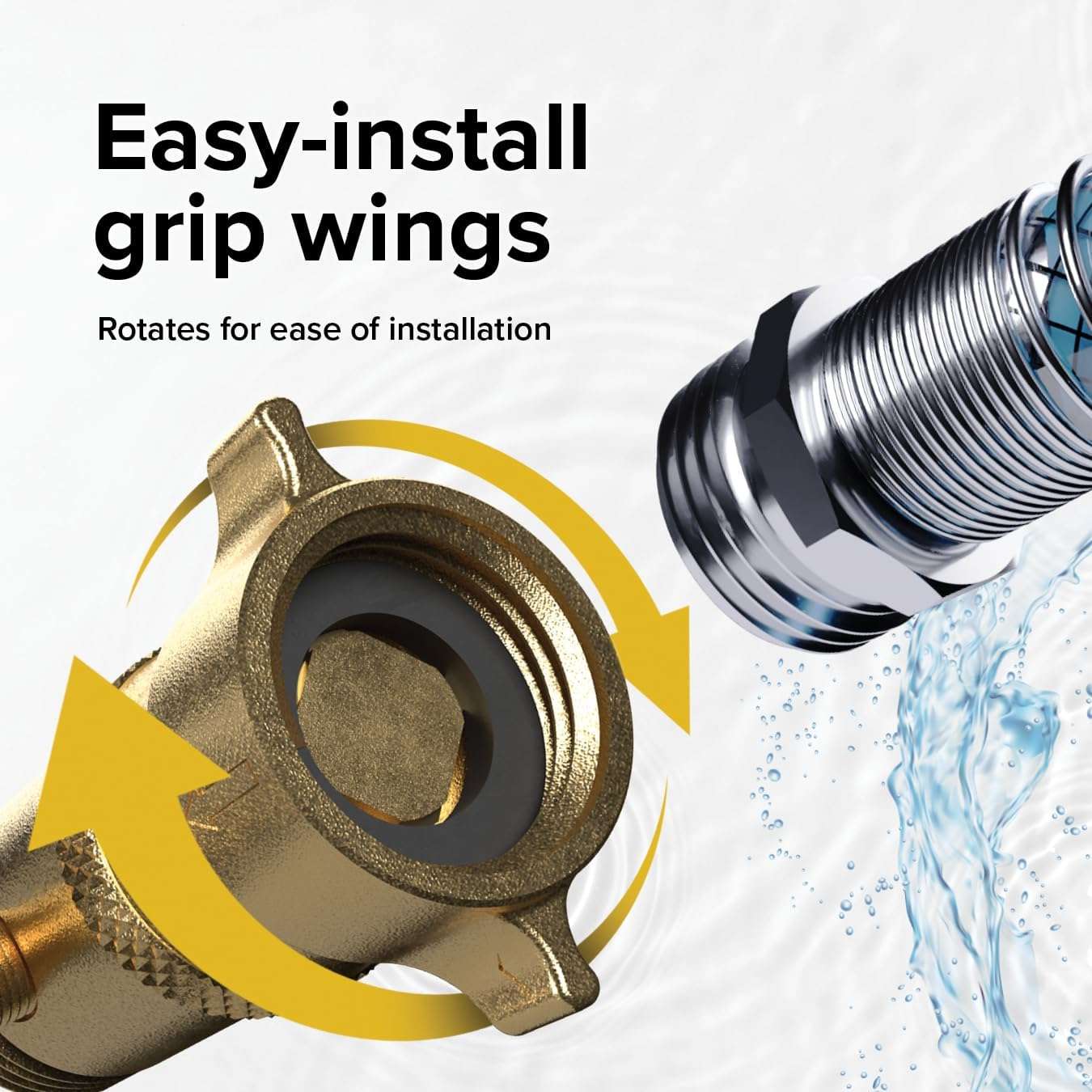 Camco Brass Camper/RV Water Pressure Regulator – Protects RV Kitchen Small Appliances, Plumbing & Hoses – Reduces RV Water Pressure to Safe & Consistent 40 - 50 PSI – Drinking Water Safe (40055) - Imex RV And Auto Parts