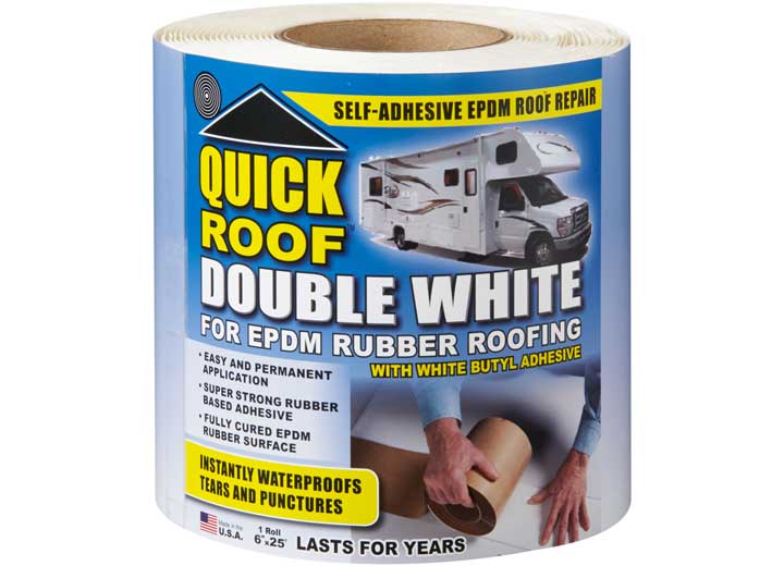 Cofair Products Inc WRQR625 White Butyl EPDM Quick Roof Tape - 6 in x 25 ft - Imex RV And Auto Parts