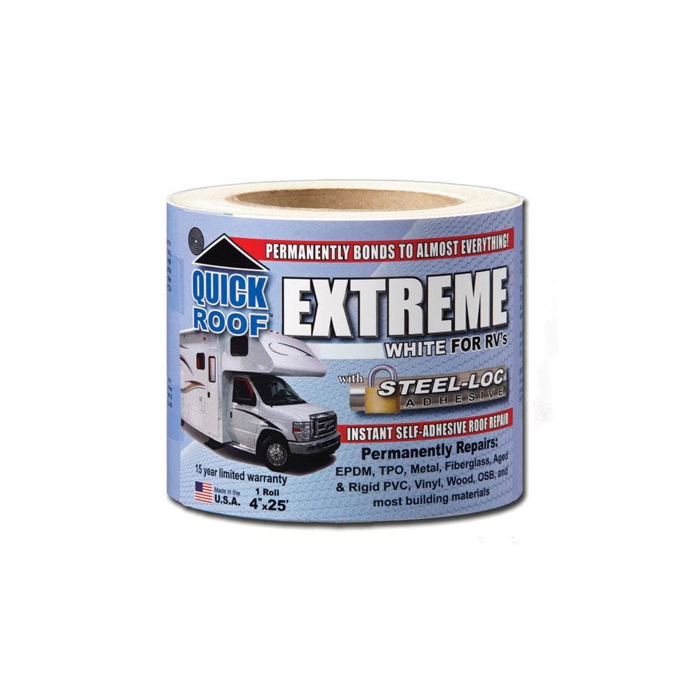 Cofair UBE625 Quick Roof Extreme with Steel - Loc Adhesive, White for RVs - 6" x 25' - Imex RV And Auto Parts