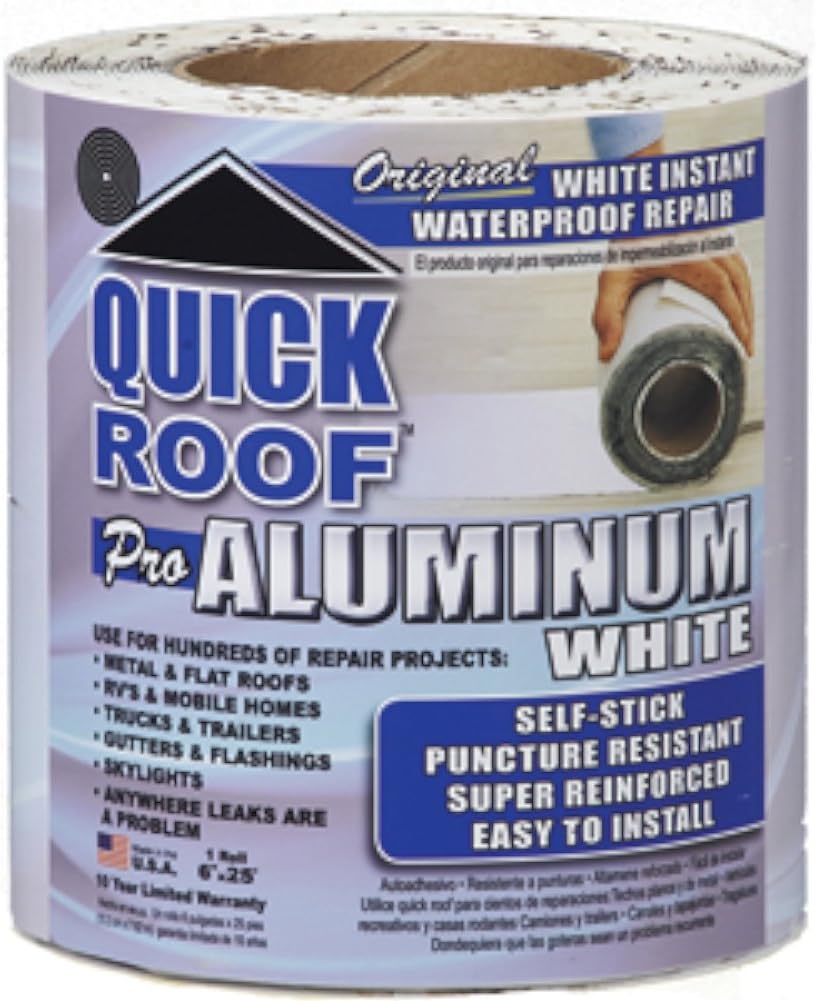 Cofair UBE625 Quick Roof Extreme with Steel - Loc Adhesive, White for RVs - 6" x 25' - Imex RV And Auto Parts