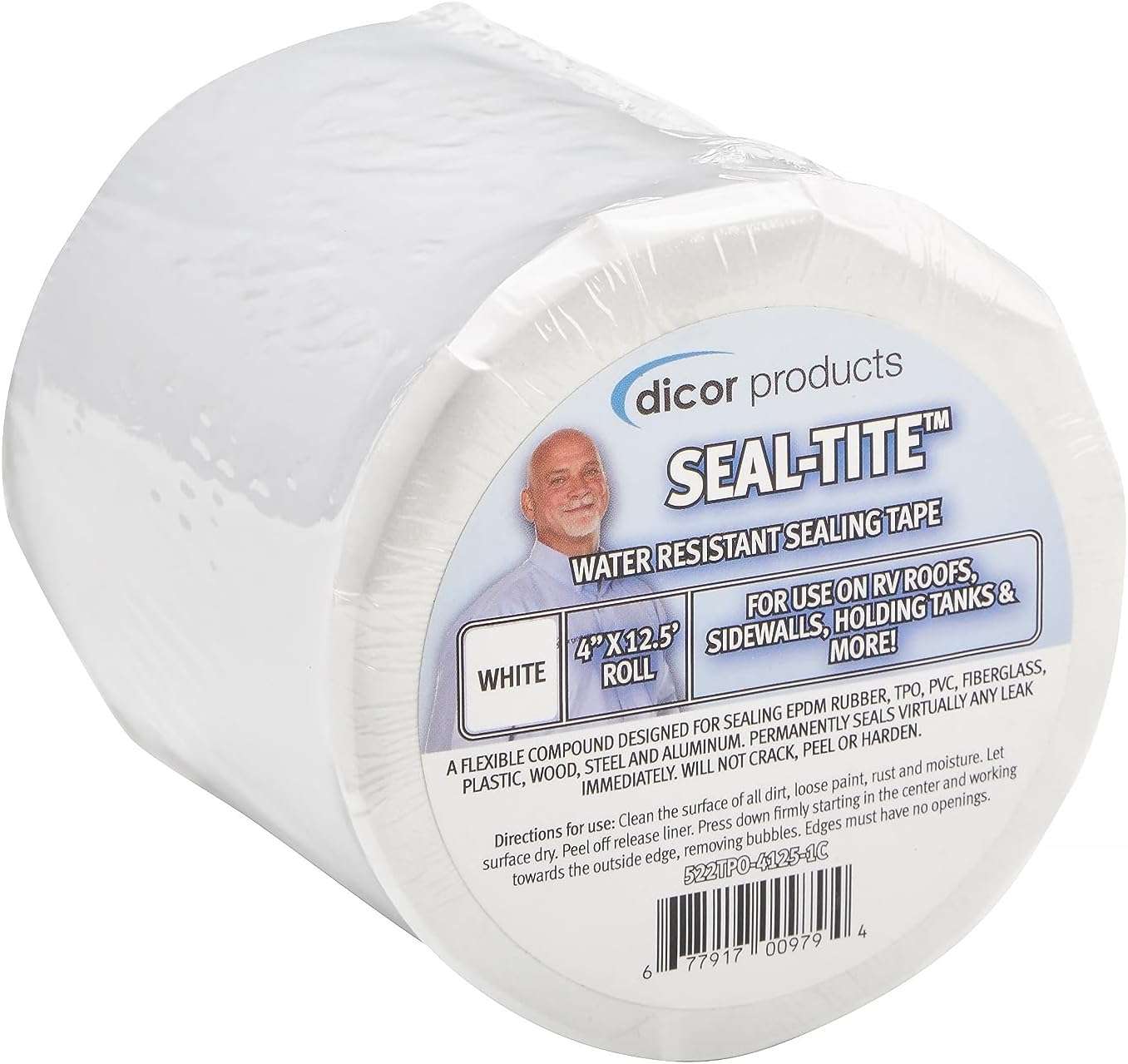 Dicor Corporation Dicor 522TPO - 4125 - 1C Diseal Tape 4" X12.5' Roll White - Imex RV And Auto Parts