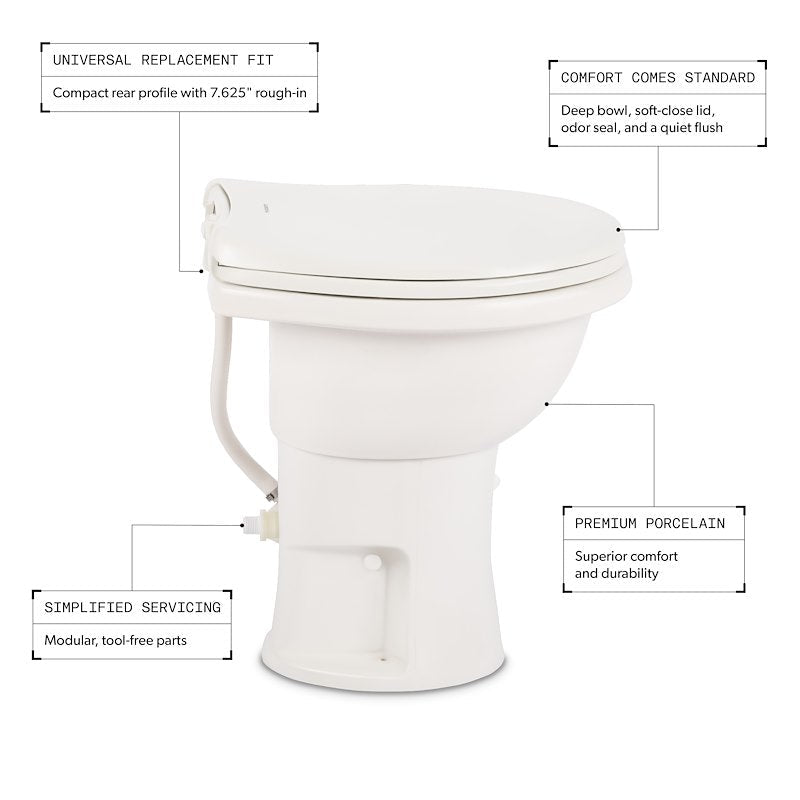Dometic 410 High ceramic Toilet - White 9610008259 - Imex RV And Auto Parts