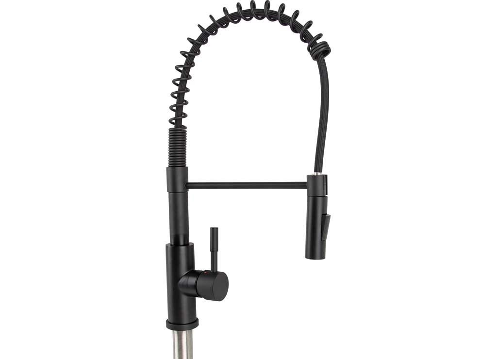 Dura Faucet DFTDF - MK504SLK - MB Streamline Coil Pulldown RV Kitchen Faucet in Matte Black - Imex RV And Auto Parts