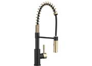 Dura Faucet DFTDF - MK504SLK - MBMG Streamline Coil Pulldown RV Kitchen Faucet in Matte Black and Matte Gold - Imex RV And Auto Parts