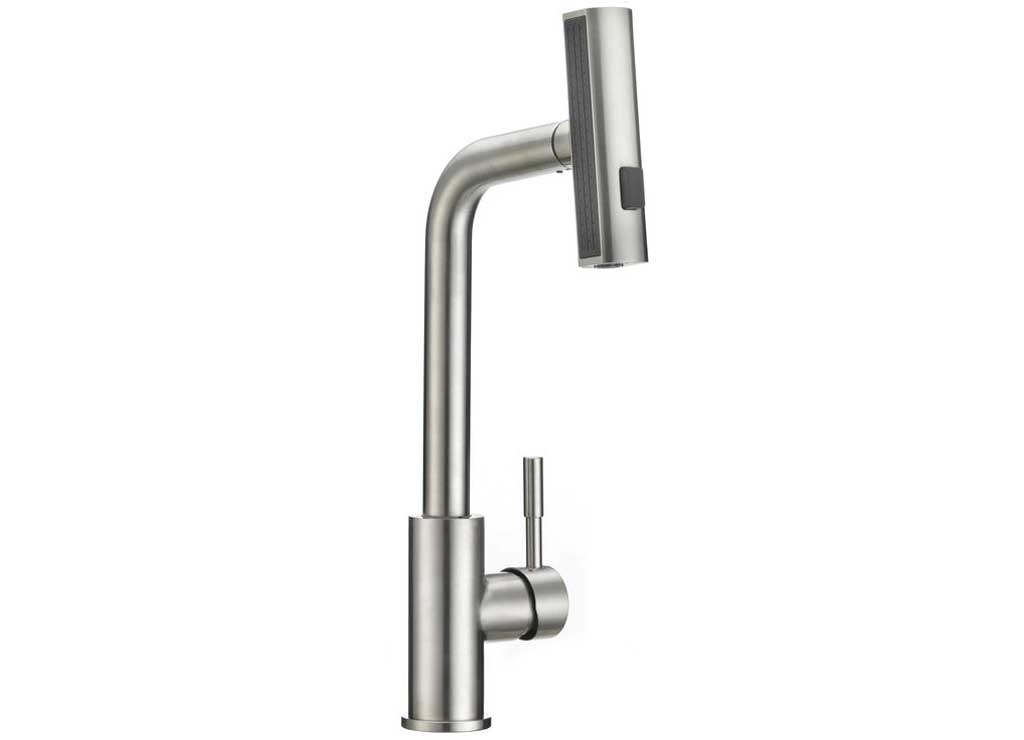 Dura Faucet DFTDF - MK511X - SN Rainfall Pulldown RV Kitchen Faucet in Brushed Satin Nickel - Imex RV And Auto Parts