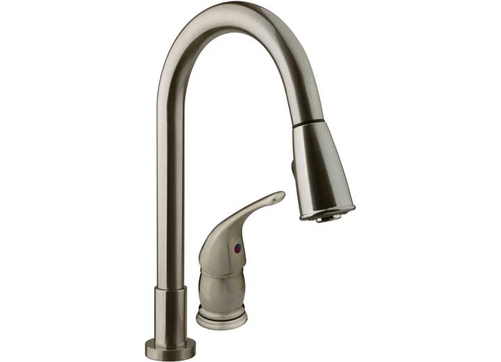 Dura Faucet DFTDF - NMK503 - SN Pulldown RV Kitchen Faucet in Brushed Satin Nickel - Imex RV And Auto Parts