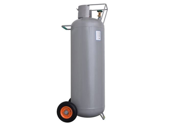 Flame King 100lb Horizontal & Vertical Propane Cylinder w/POL & wheels - YSN100HOGA - Imex RV And Auto Parts