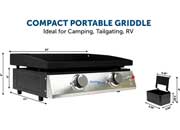 Flame King 2-Burner Propane Tabletop, Heavy Duty Flat Top Cast Iron Griddle Grill Station - YSNFM-HT-120DB - Imex RV And Auto Parts