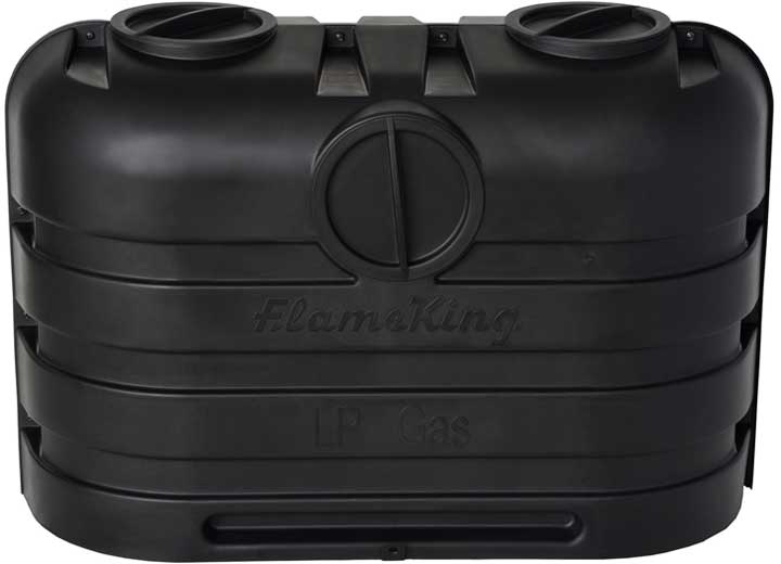 Flame King Dual 20lb LP Propane Tank, Light Plastic, Heavy Duty Cover - YSN-PCC-RV20 - Imex RV And Auto Parts