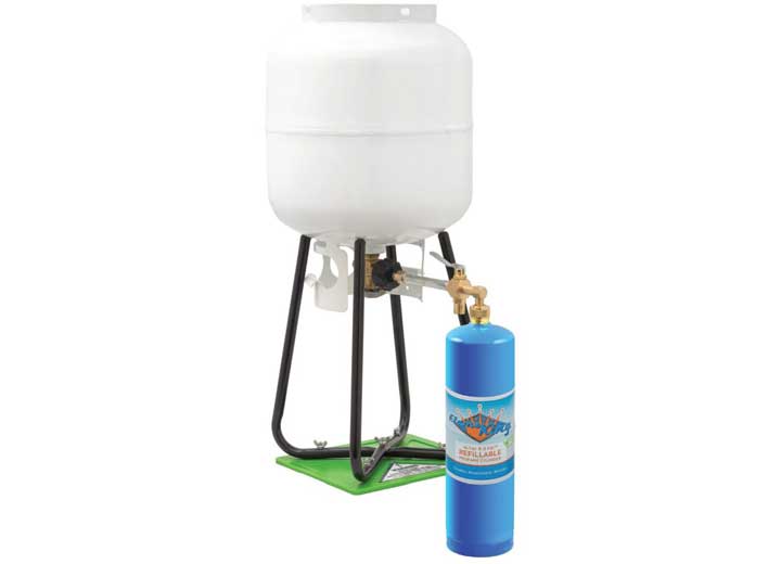 Flame King Eco Friendly Sustainable 1lb Refillable Propane Cylinder + Kit 14.1 oz - YSN1LBKT14 - Imex RV And Auto Parts