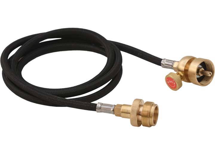 Flame King Flexible 5 FT Extension Hose For 1Lb Propane Tank Cylinder - YSNMT48 - Imex RV And Auto Parts