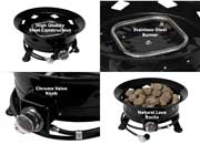 Flame King Outdoor Portable Propane Gas 24" Fire Pit Bowl with Self Igniter Cover Carry Straps - Imex RV And Auto Parts