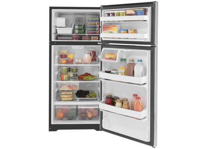 GE Appliances GIE17GSNRSS 16.6 Cu. Ft. Top - Freezer Refrigerator with Ice, Stainless Steel Right Hinge - Imex RV And Auto Parts