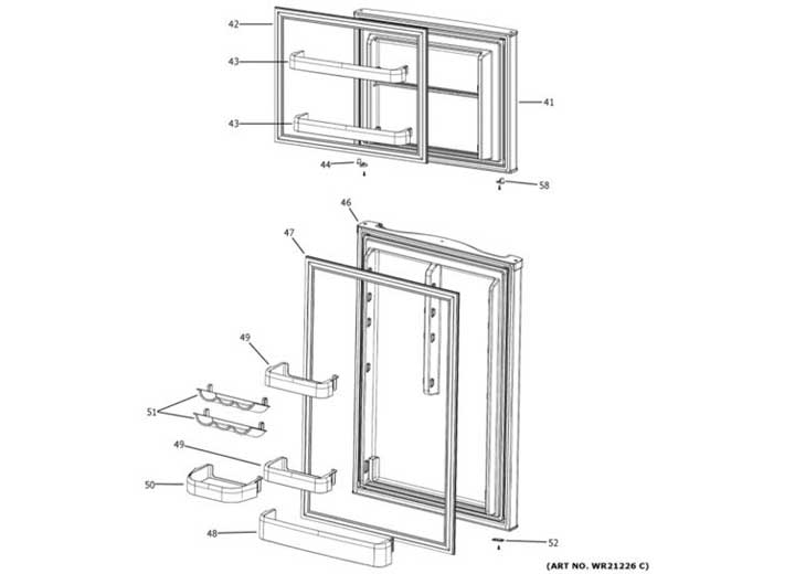 GE Appliances GPV10 Freezer Door in Black - Part Number WR78X32429 - Imex RV And Auto Parts
