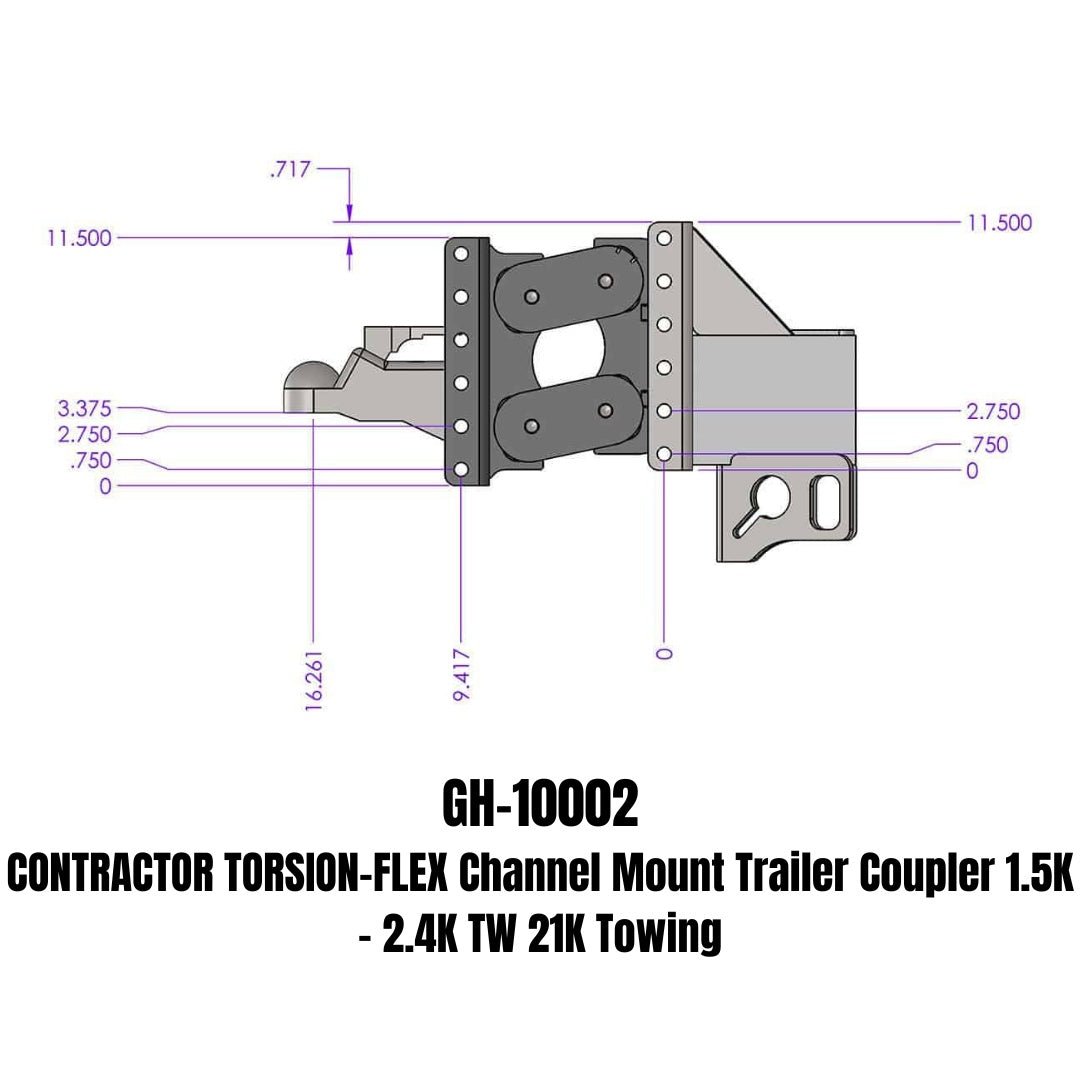 GEN-Y Hitch Contractor Trailer Coupler GH-10002 – Heavy-Duty Adjustable Torsion-Flex Trailer Hitch - Imex RV And Auto Parts