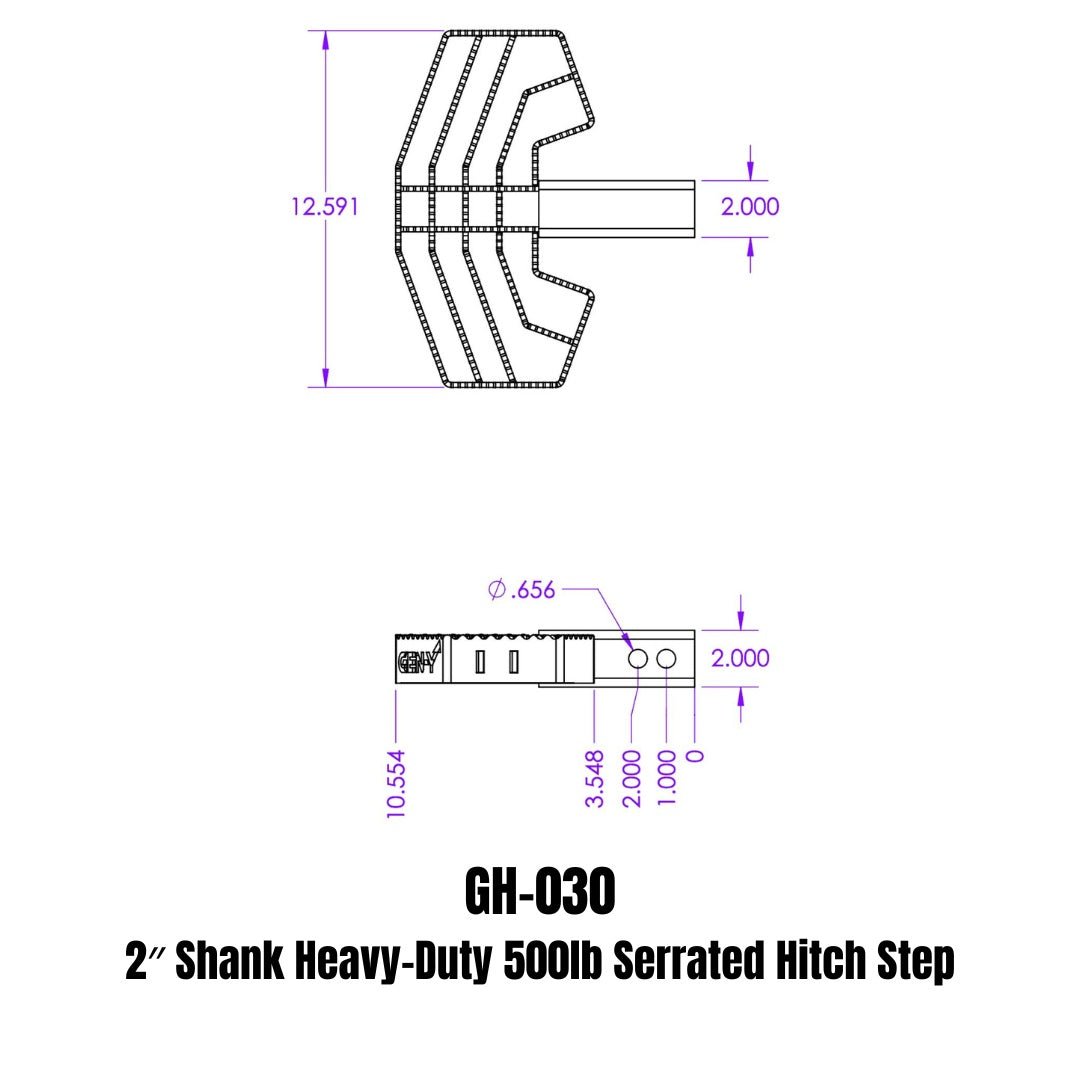 GEN-Y Hitch GH-030 Serrated Hitch Step - Black Steel Towing Accessory - Imex RV And Auto Parts