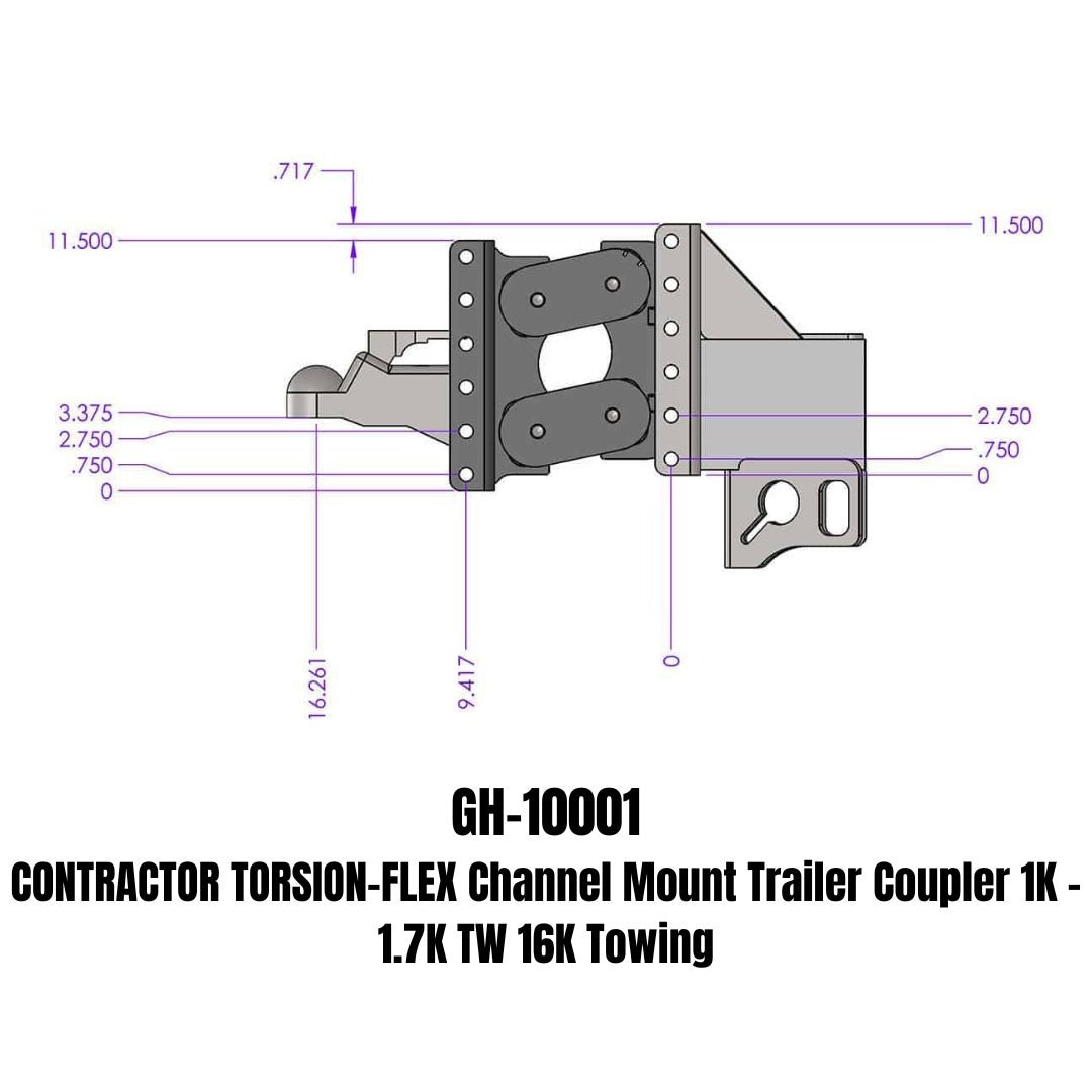GEN-Y Hitch GH-10001 Contractor Trailer Coupler with Torsion-Flex Design - Imex RV And Auto Parts