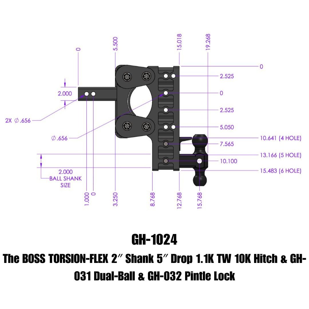 GEN-Y Hitch GH-1024 Drop Hitch with Torsion-Flex Design for Heavy-Duty Towing - Imex RV And Auto Parts