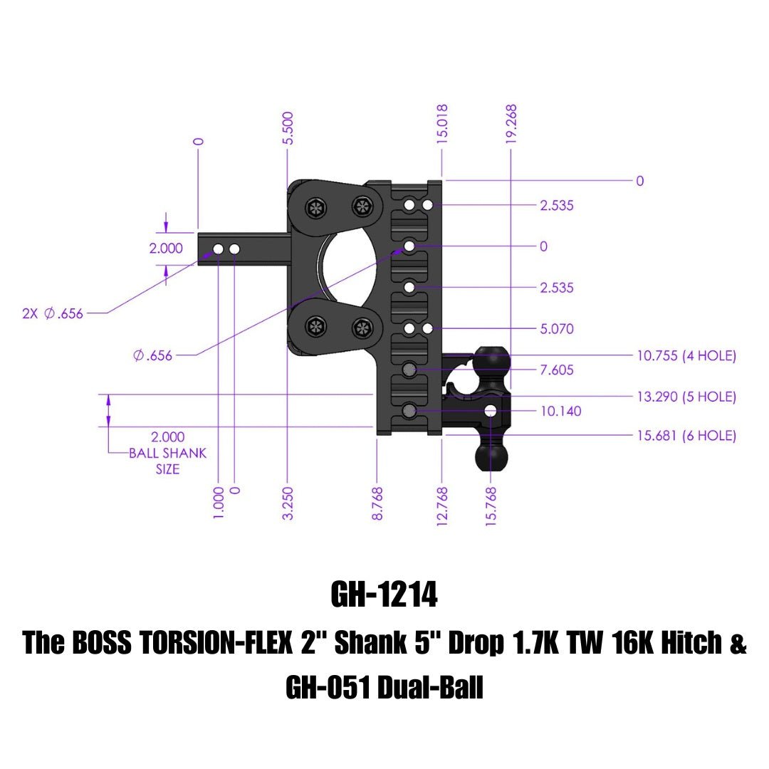 GEN-Y Hitch GH-1214 Drop Hitch with Torsion-Flex Design for Heavy-Duty Towing - Imex RV And Auto Parts