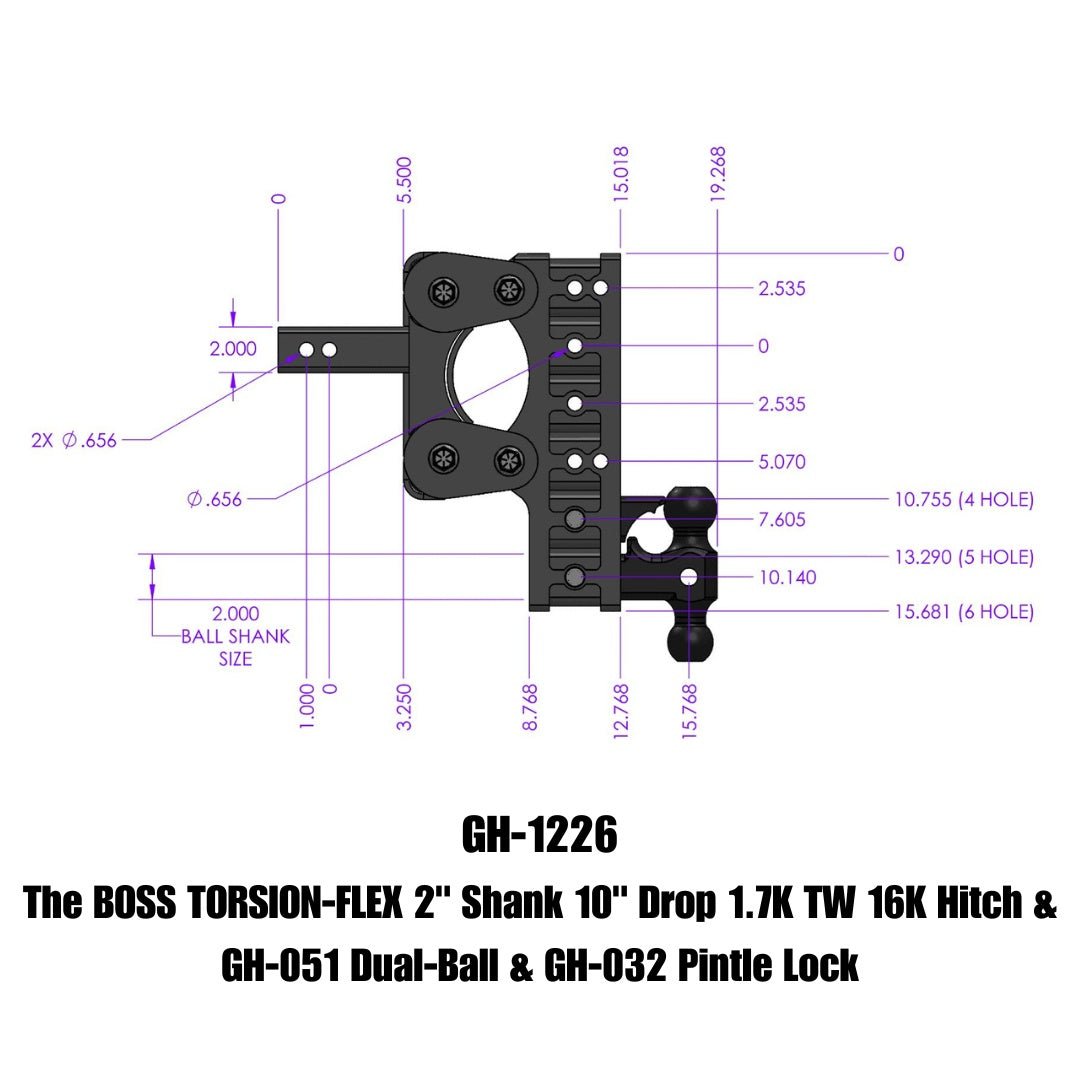 GEN-Y Hitch GH-1226 Drop Hitch with Torsion-Flex Design – Heavy-Duty Adjustable Towing Solution - Imex RV And Auto Parts
