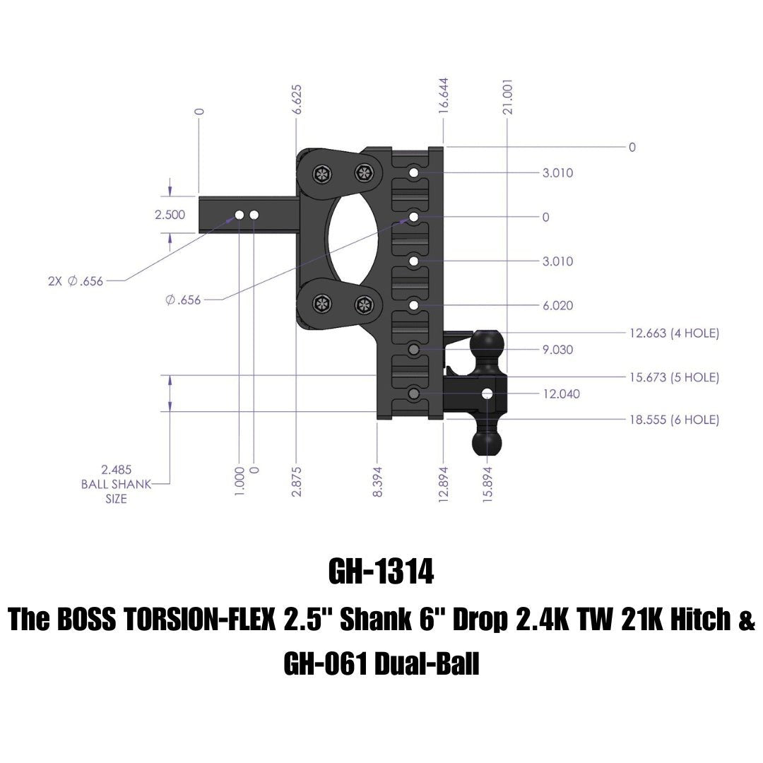 GEN-Y Hitch GH-1314 Drop Hitch – Adjustable Towing Capacity up to 32,000 LB with Torsion-Flex Design - Imex RV And Auto Parts