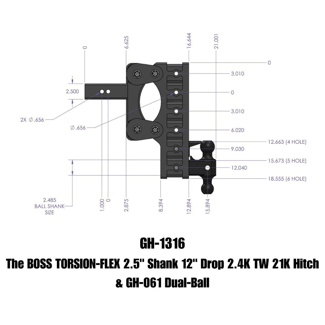 GEN-Y Hitch GH-1316 Drop Hitch – Adjustable Towing Capacity up to 32,000 lbs with Torsion-Flex Design - Imex RV And Auto Parts