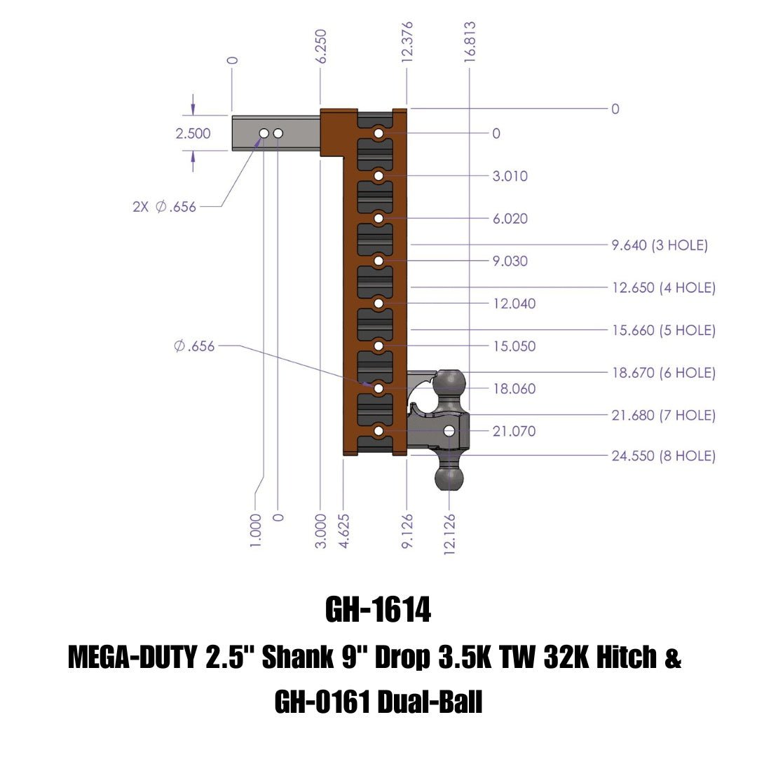 GEN-Y Hitch GH-1614 Mega-Duty Adjustable Drop Hitch for Heavy-Duty Towing - Imex RV And Auto Parts
