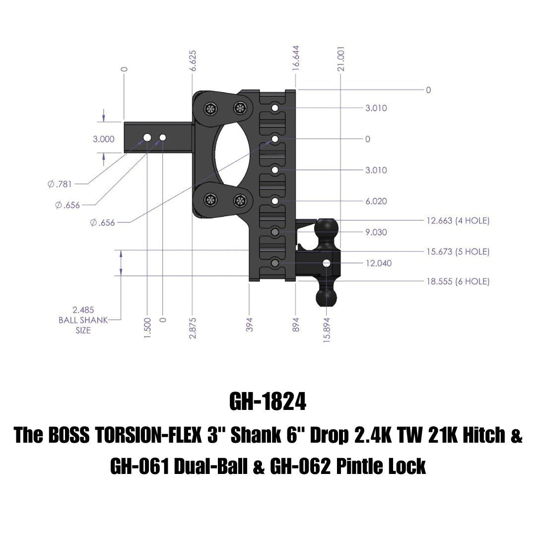 GEN-Y Hitch GH-1824 Drop Hitch with Adjustable Drop for Heavy-Duty Towing - Imex RV And Auto Parts