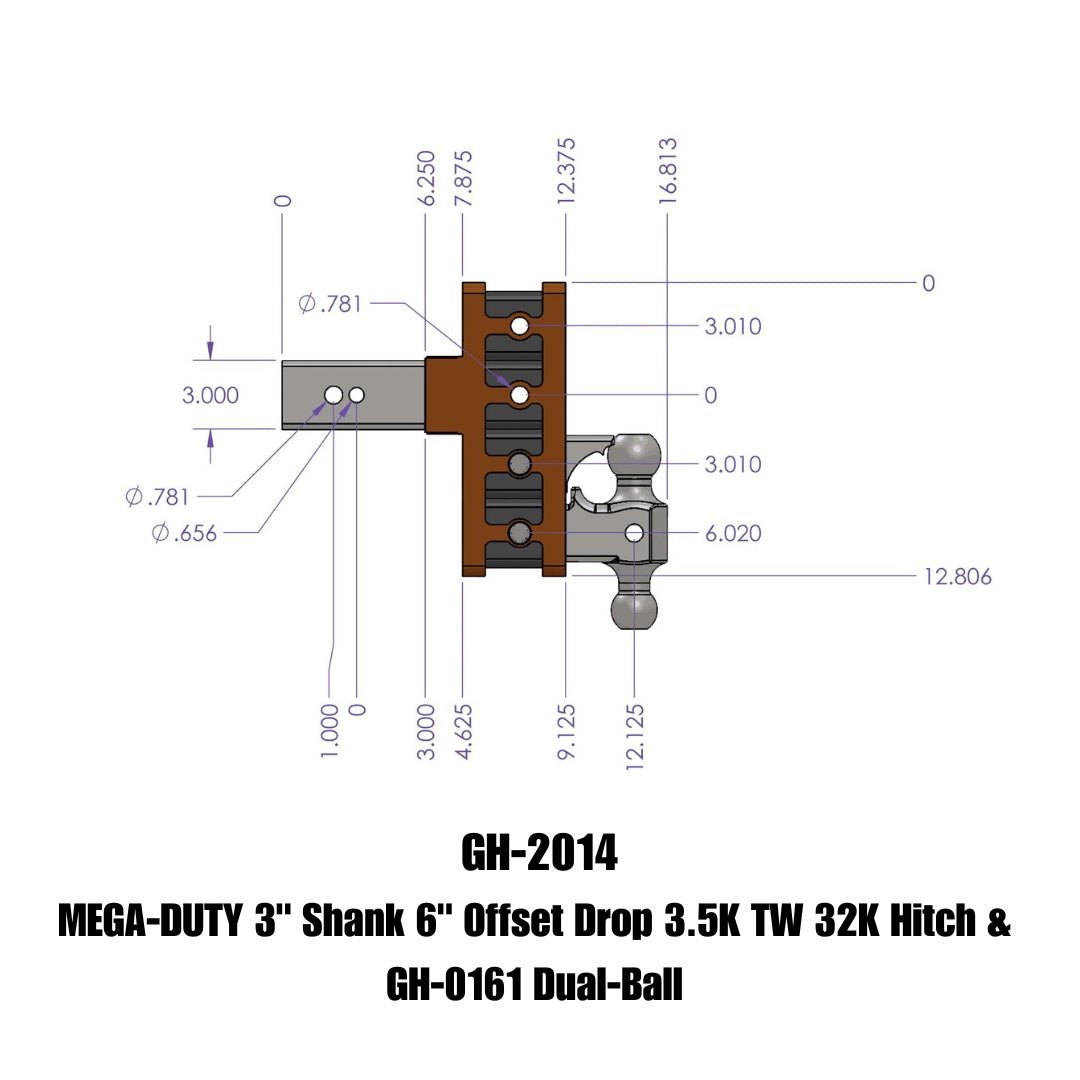 GEN-Y Hitch GH-2014 Mega-Duty Adjustable Drop Hitch for Heavy-Duty Towing - Imex RV And Auto Parts