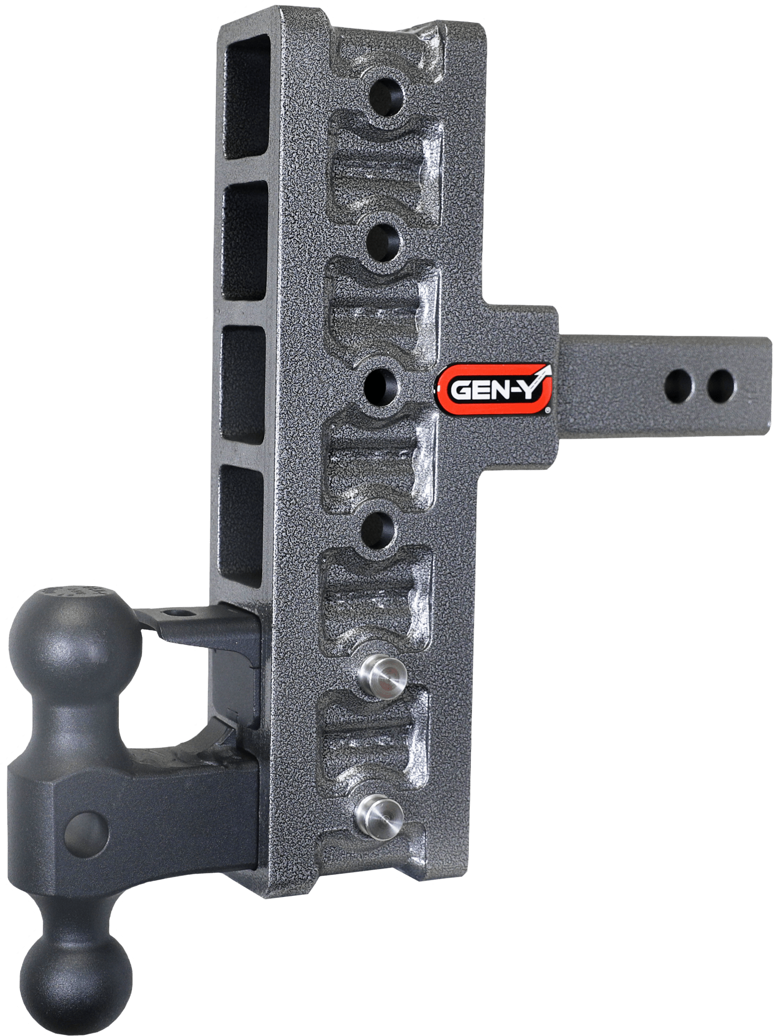 GEN-Y Hitch GH-226 Mega-Duty Adjustable Drop Hitch for Heavy Towing - Silver Vein Steel - Imex RV And Auto Parts