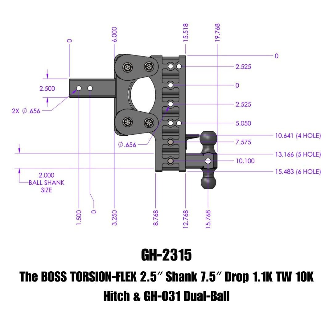 GEN-Y Hitch GH-2315 Torsion-Flex Drop Hitch with 10,000 lb Capacity - Imex RV And Auto Parts