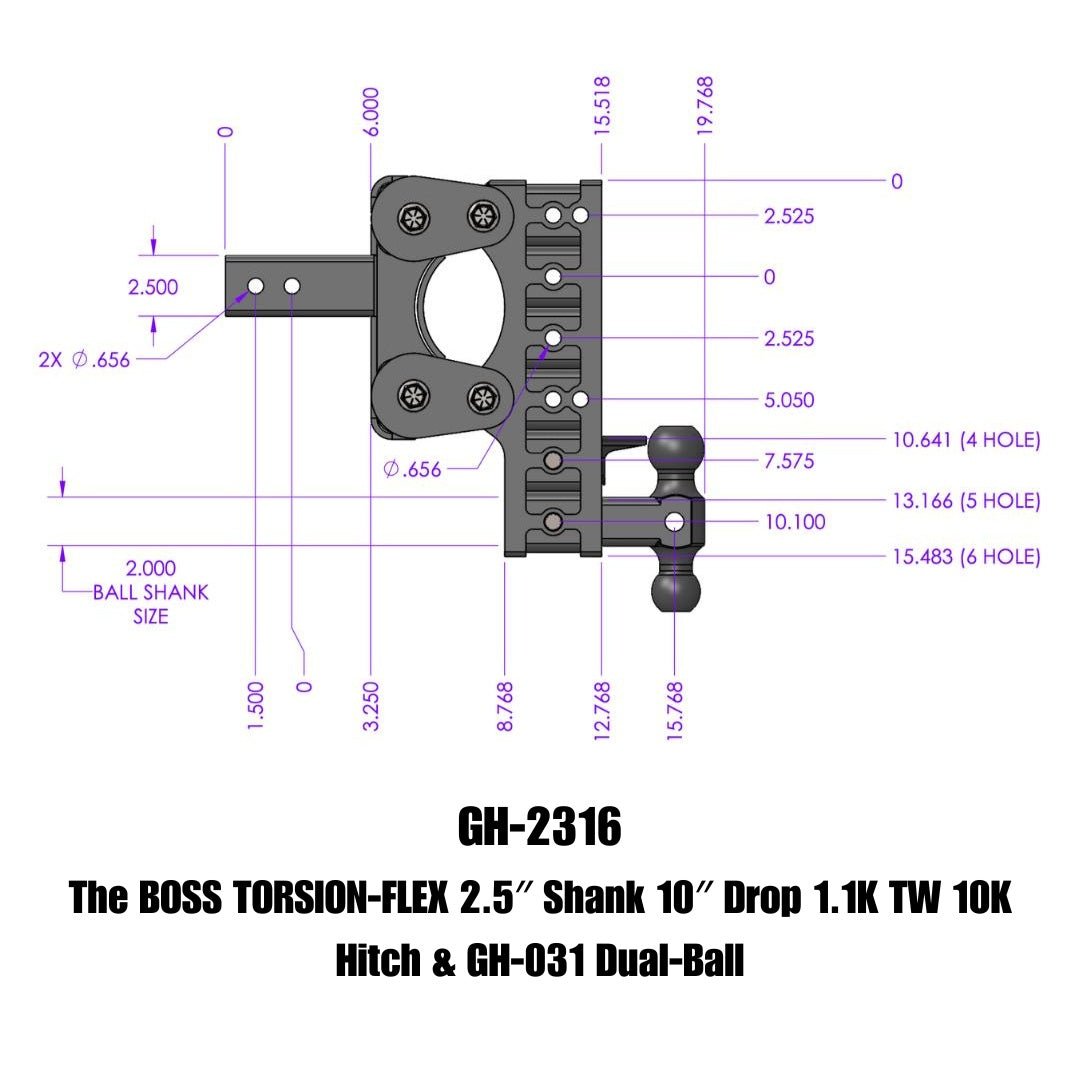GEN-Y Hitch GH-2316 Drop Hitch with 10,000 lb Towing Capacity and 10-Inch Drop for Heavy-Duty Towing - Imex RV And Auto Parts
