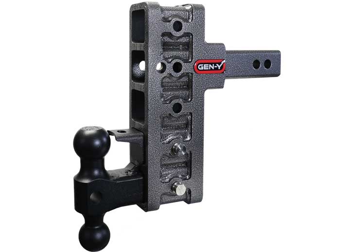 Gen - Y Hitch GH - 425 Megaduty 2 in Offset Shank with 2.5 in Rise and 7.5 in Drop, 10K Capacity Dual Ball Pintle Hitch with Lock - Imex RV And Auto Parts