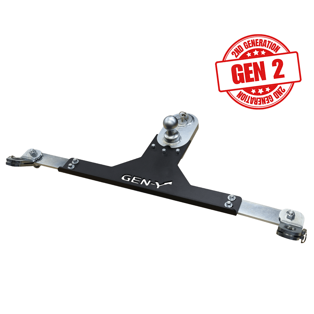 GEN-Y Hitch GoosePuck 2 Offset Ball – 5 Inch Center Mount with Rear Puck Integration and Safety Chain Attach Points - Imex RV And Auto Parts