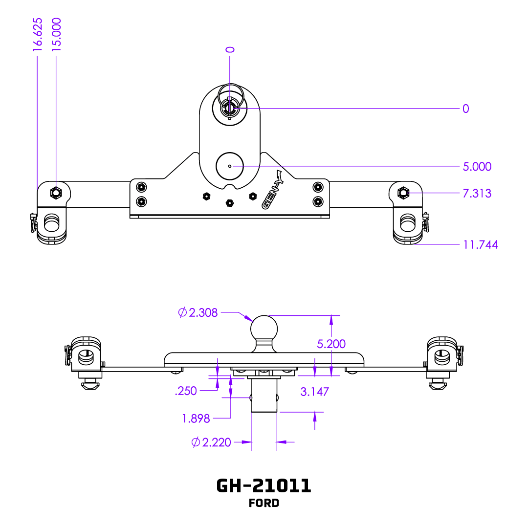 GEN-Y Hitch GoosePuck 2 Offset Ball Mount – 5 Inch, Silver, 6,000 lb Tongue Weight, 25,000 lb Gross Towing Capacity - Imex RV And Auto Parts