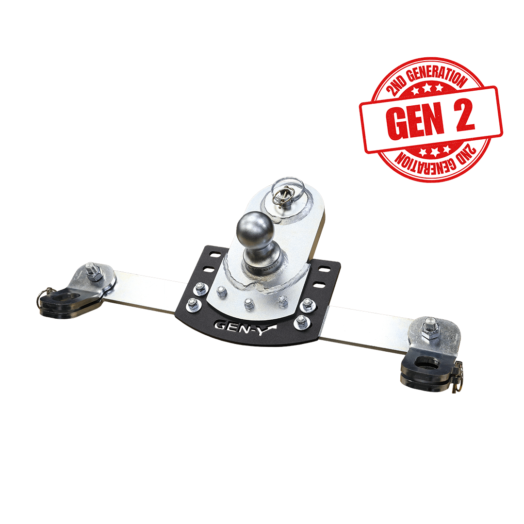 GEN-Y Hitch GoosePuck GEN 2 Offset Ball Hitch - 5 inch Silver, Class 5, 25,000 lbs Towing Capacity - Imex RV And Auto Parts